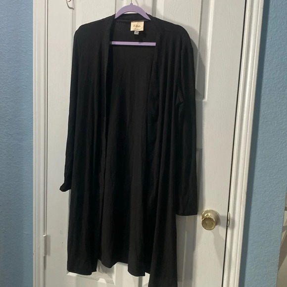 Elie TAHARI Collection Black  ultra-soft Cardigan Size Large - Picture 2 of 6